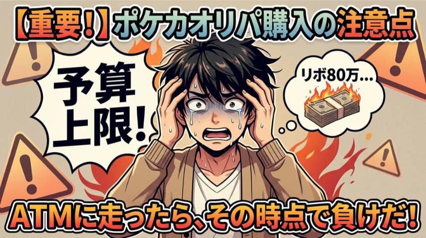 秋葉原でポケカオリパを購入するときの注意点のイラスト