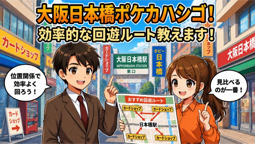 大阪日本橋でポケカオリパ店舗を回るおすすめルートの画像