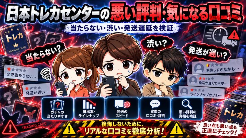日本トレカセンターの悪い評判・気になる口コミの画像